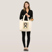 Black Awareness Ribbon Custom Tote Bag (Front (Model))