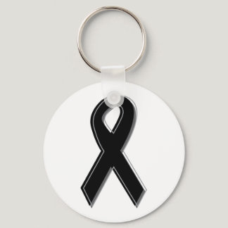 Black Awareness Ribbon Keychain