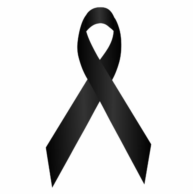 Black Awareness Ribbon Pin Statuette (Front)