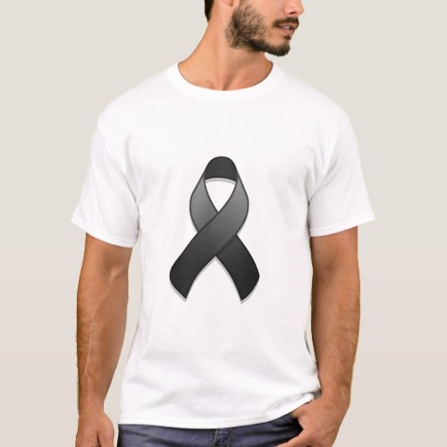 Black Awareness Ribbon T_Shirt