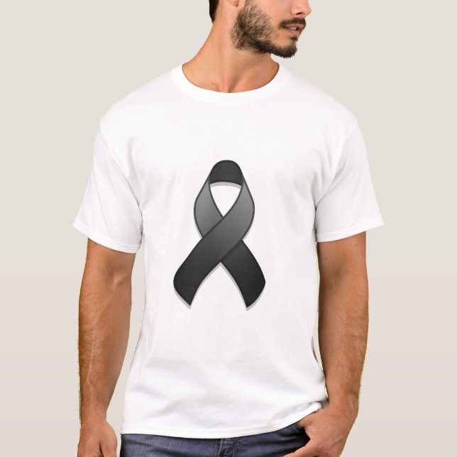 Black Awareness Ribbon T-Shirt (Front)