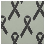 Black Awareness Ribbon + your message Fabric