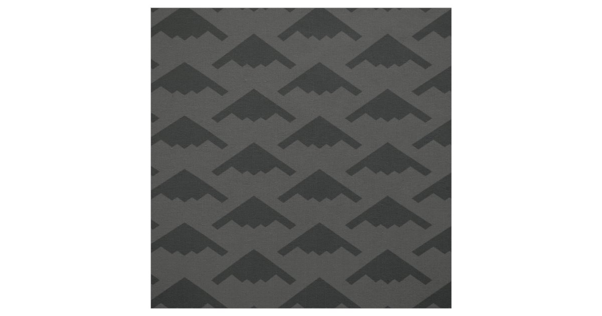 Black B-2 Spirit Stealth Bomber Pattern on Gray Fabric | Zazzle