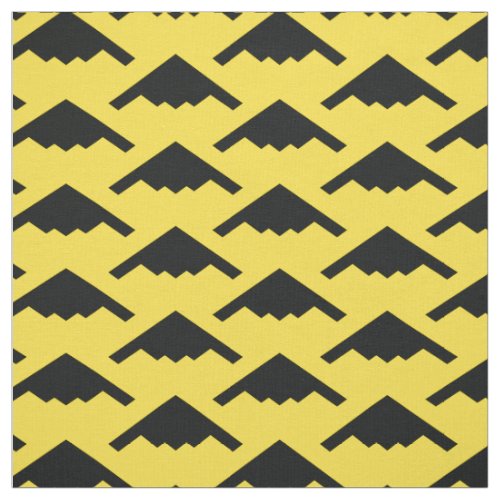 Black B_2 Spirit Stealth Bomber Pattern on Yellow Fabric