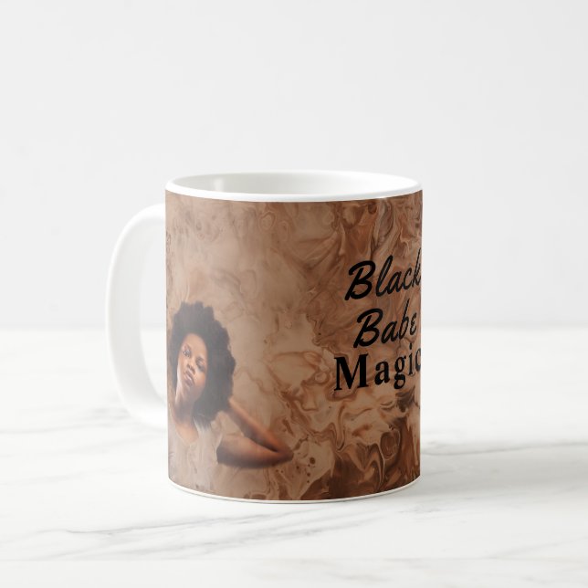 Black Babe Magic Strong Girl Melanin Queen Coffee Coffee Mug (Front Left)
