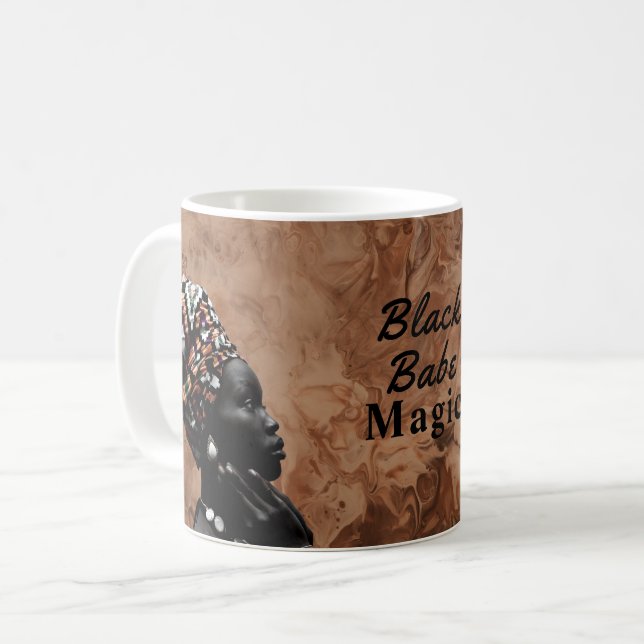 Black Babe Magic Strong Girl Melanin Queen Coffee Mug (Front Left)