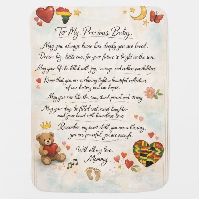 Black Babies Born in February to Blac baby blanket (Front)