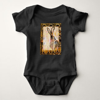 Black Baby Bodysuit with Rabbit