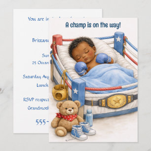 Black Baby Boxing Champ Digital Download Invite