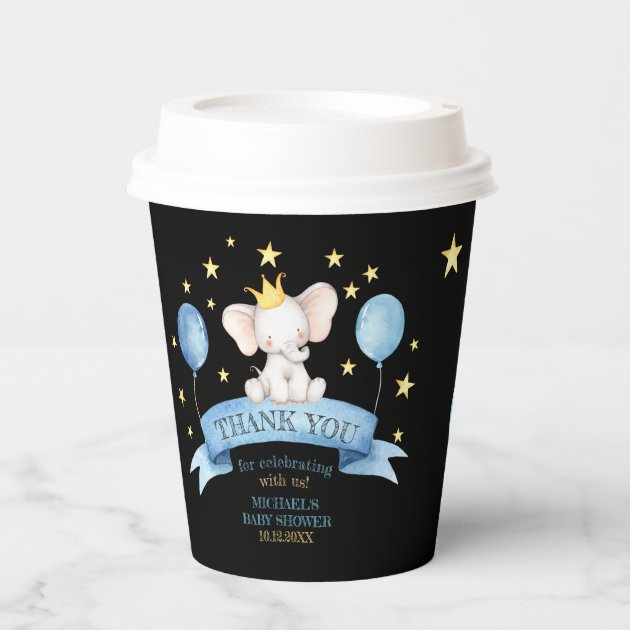 black baby elephant paper cups