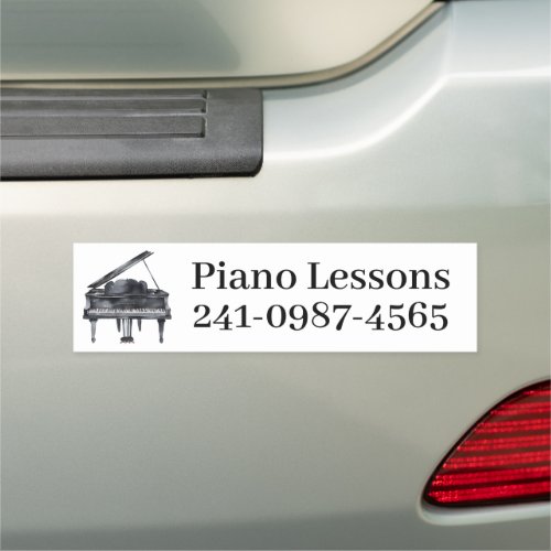 Black Baby Grand Piano lessons  Car Magnet