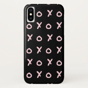 Black & Baby Pink X O XO XO's Trendy Cute iPhone XS Case