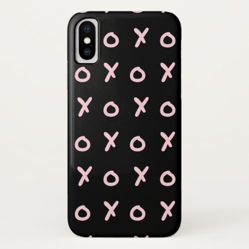 Black  Baby Pink X O XO XOs Trendy Cute iPhone XS Case