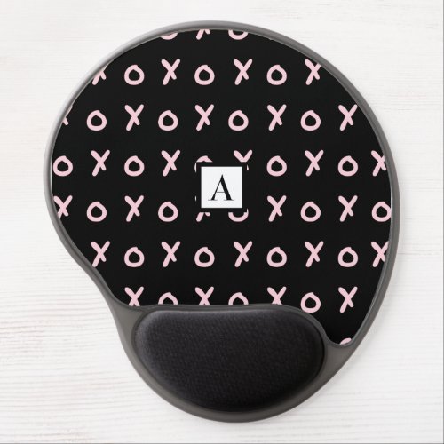 Black  Baby Pink X O XO XOs Trendy Cute Gel Mouse Pad