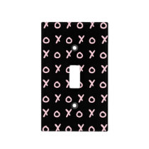 Black & Baby Pink X O XO XO's Trendy Cute Light Switch Cover