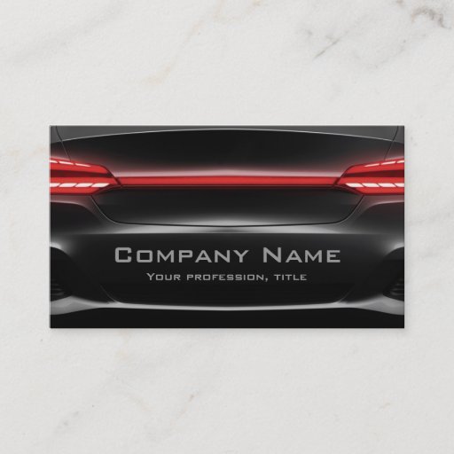 Customizable Black Back Of The Car Business Card