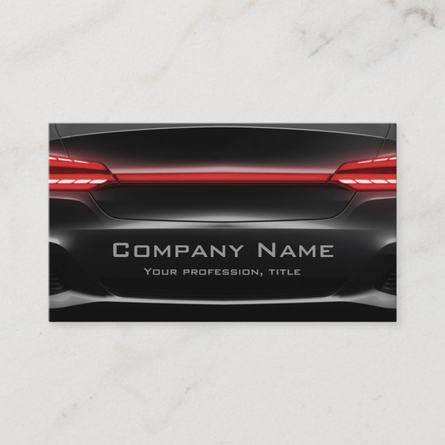 Black Back Of The Car Cool Business Card (Front)