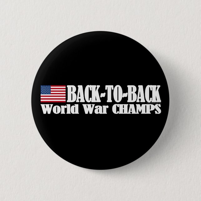 Black Back-To-Back USA Champs Pinback Button (Front)