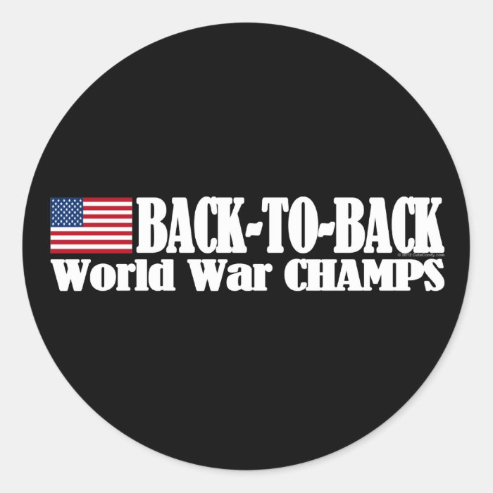 Black Back To Back USA Champs Round Sticker