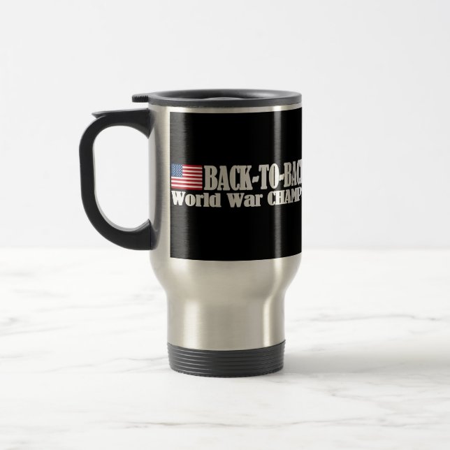 Black Back-To-Back USA Champs Travel Mug (Left)