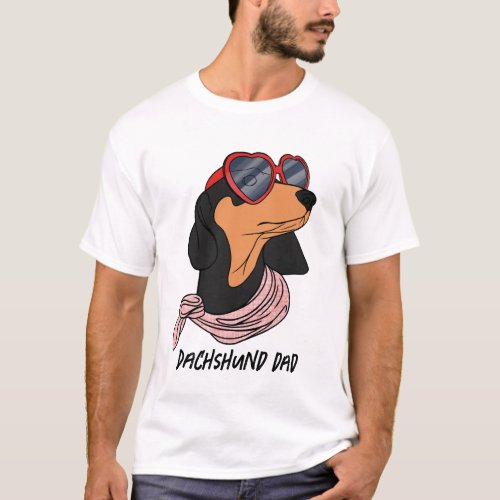 Black_backed dachshund wearing sunglasses T_Shirt