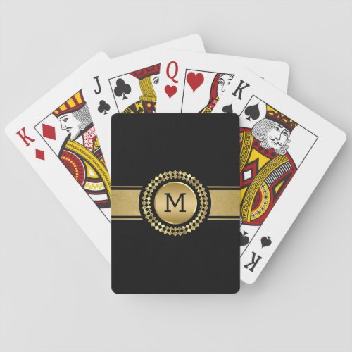 Black Background And Gold Circle Playing Cards