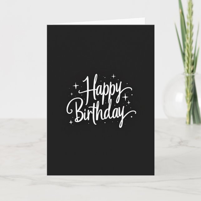Black Background Birthday Card (Front)
