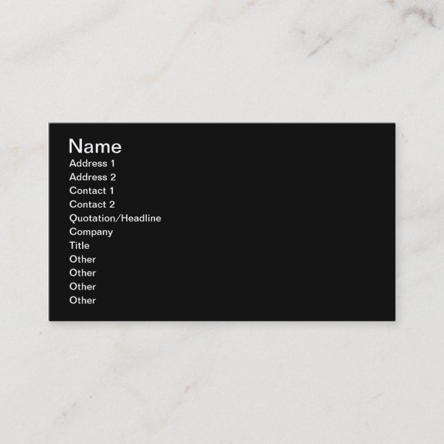 Black Background Business Card (Front)