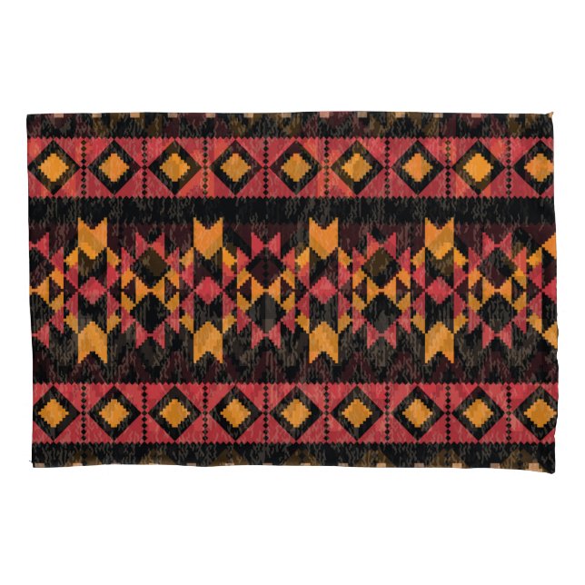 Black Background, Geometric Modern Pattern. Pillow Case (Front)