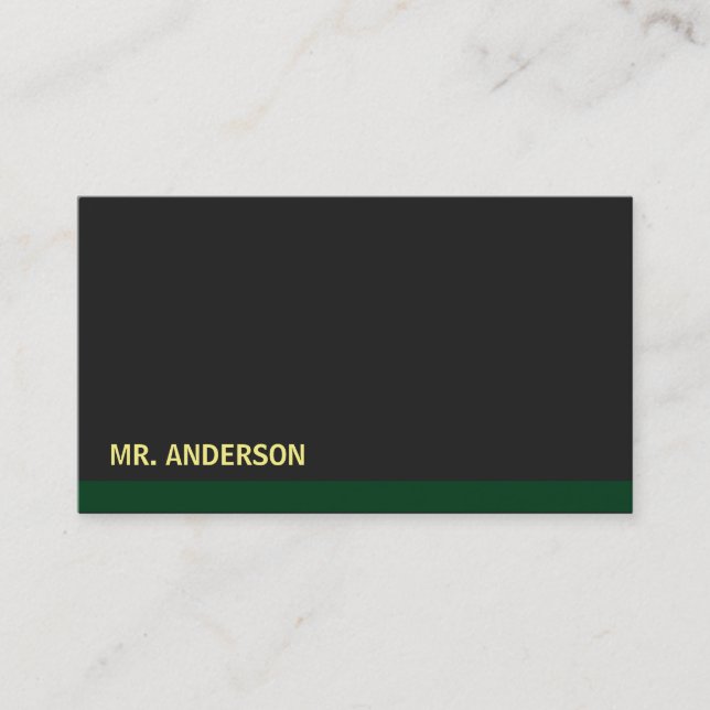 Black Background Green Accent Business Card (Front)