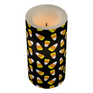 Black Background Halloween Candy Corn Flameless Candle