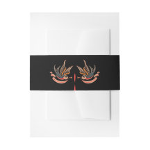 Black background Love Swallows Tattoo non-photo