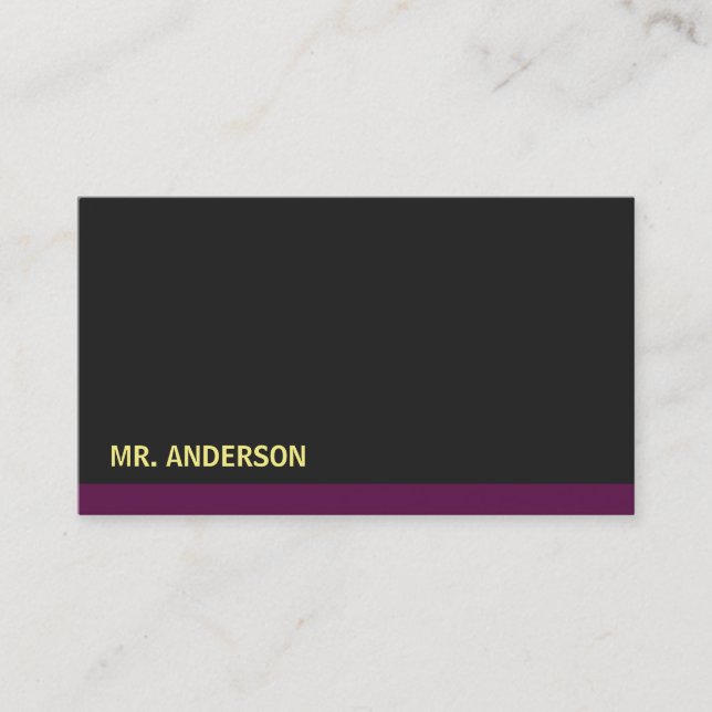 Black Background Magenta Accent Business Card (Front)