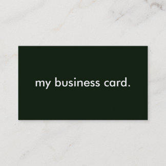 Black Background, my business card. Card