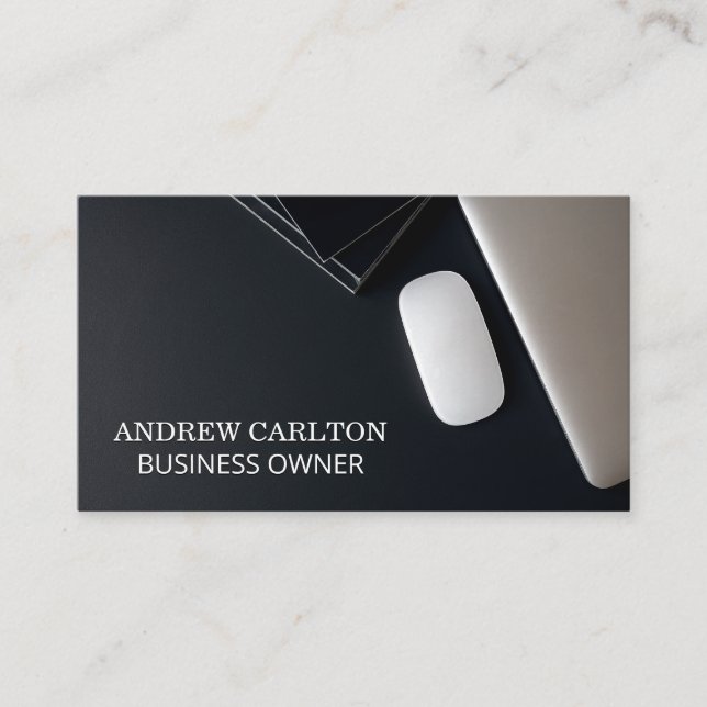 Black Background | Office Space Electronics Business Card (Front)