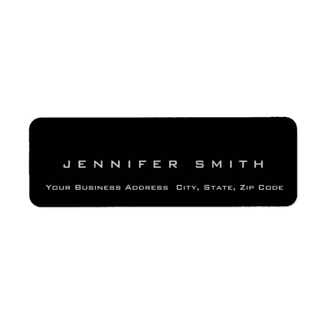 Black Background Plain Standard Size Label (Front)