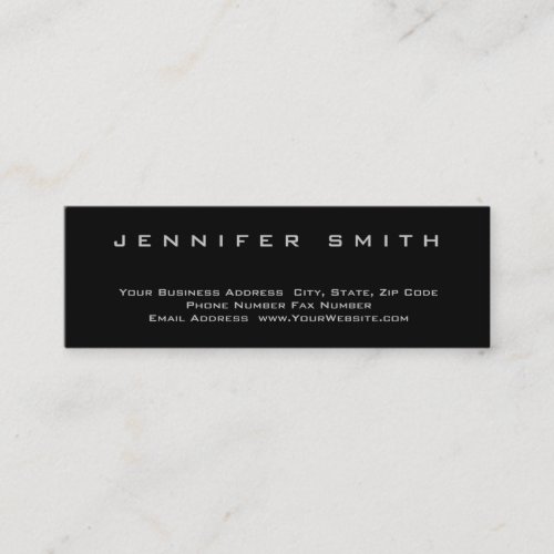 Black Background Plain Standard Slim Business Card