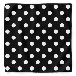 Black Background Polka Dots Bandana