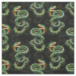 Black Background Snake Pattern Design  Fabric