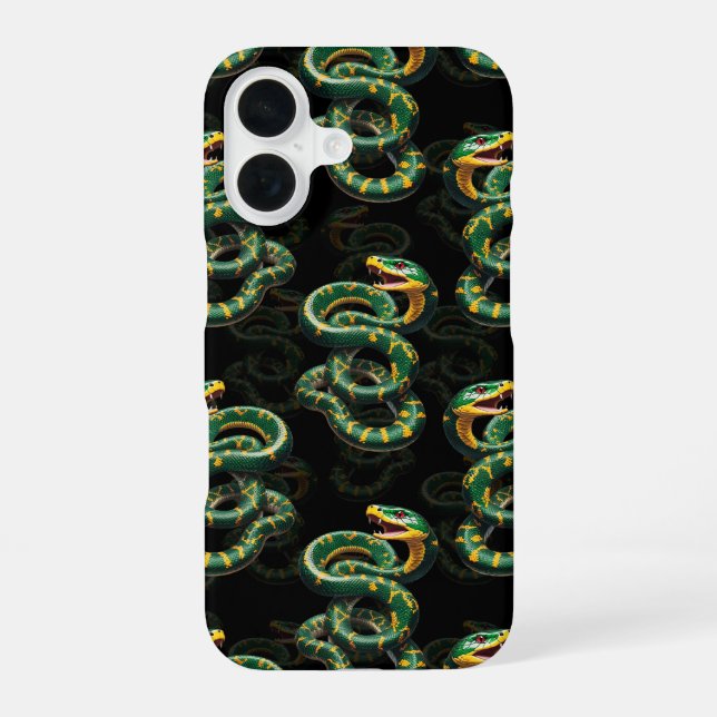 Black Background Snake Pattern Design  Iphone Case (Back)