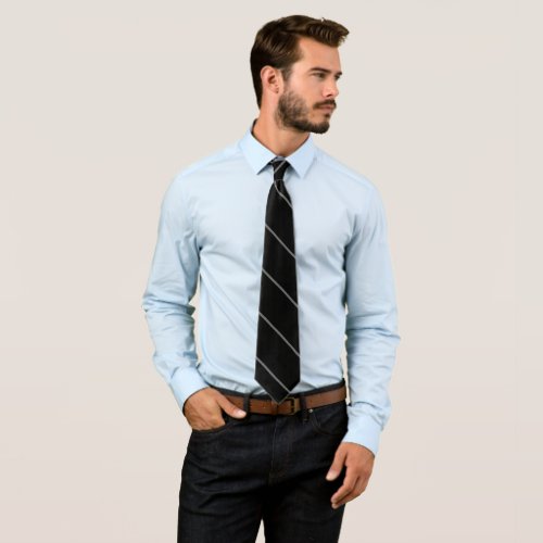 black background with thin gray diagonal lines neck tie