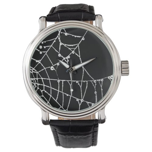 Black Backgrund Spider Web Graphic Silhouette Watch