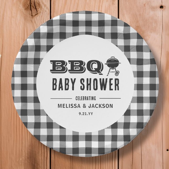 Black Backyard BBQ Baby Shower  Paper Plates (Creator Uploaded)