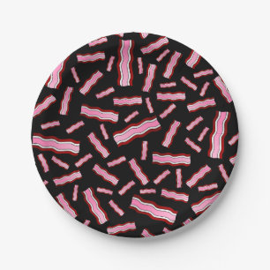 Black bacon paper plates
