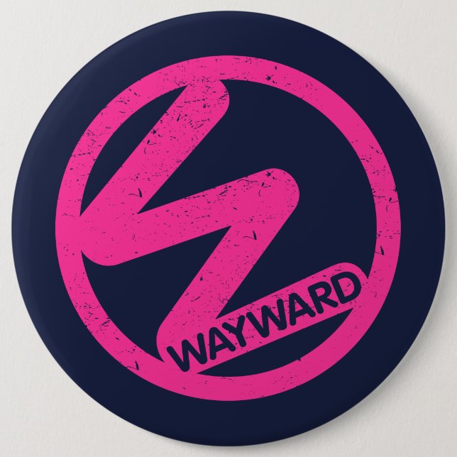 Black Badge with Pink Wayward Logo  Button (Front)
