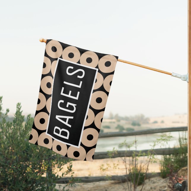 BLACK BAGELS OPEN SIGN FLAG (Insitu (Back))