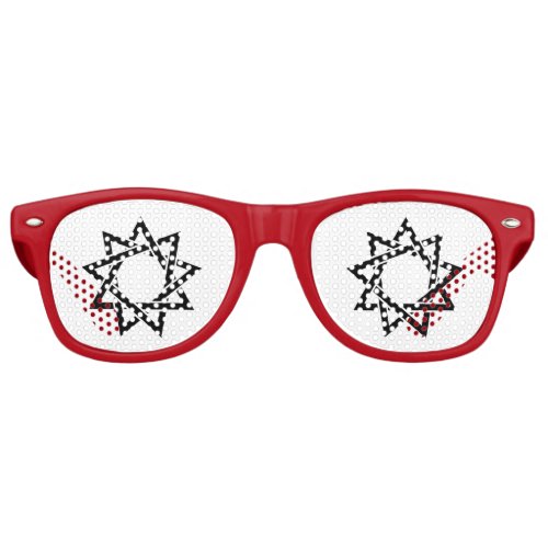 Black Bahai nine pointed star symbol Retro Sunglasses