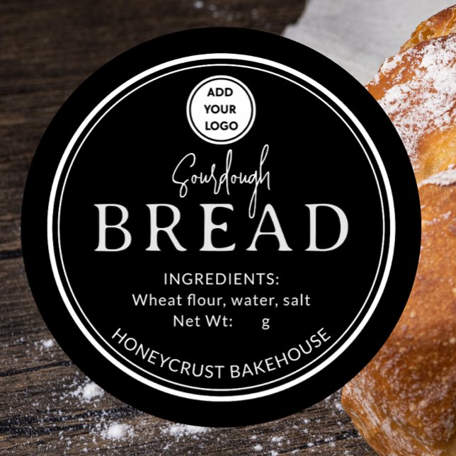 Black Bakery Sourdough Bread Add logo Sticker (Creator Uploaded)