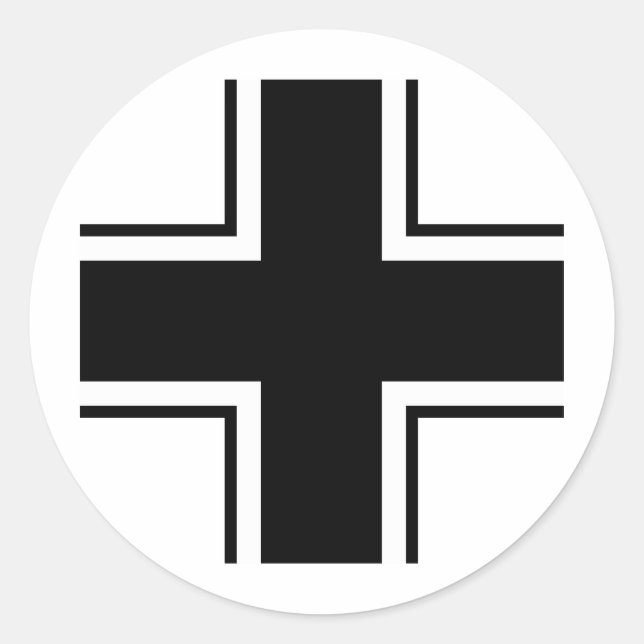 Black Balkan cross of Luftwaffe Classic Round Sticker (Front)