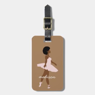Black ballerina afro illustration chic script name
